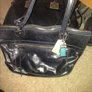 Black leather Authentic Coach purse