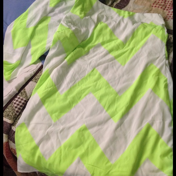 Lime green chevron dress