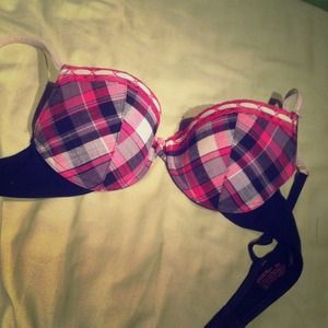 Xhilaration 36B Pink Gingham Pushup Bra
