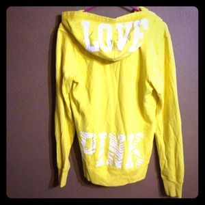 *SOLD*Small yellow PINK Victoria's Secret hoodie!
