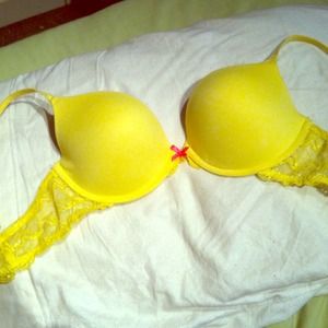 Victoria's Secret PINK 36C Yellow Push-Up Lace