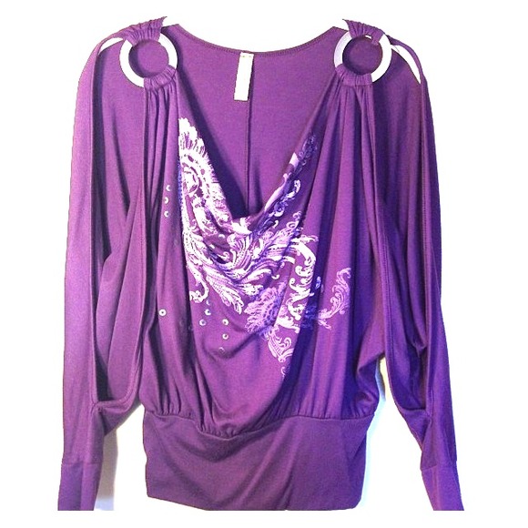 Purple long sleeve with open sleeves