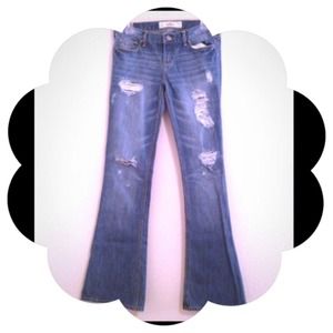 Distressed Fit Hollister Jeans Flare Leg