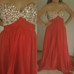 Jiovoni red full length dress