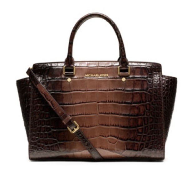 BEAUTIFUL MK Large Selma Crocodile-Embossed - Picture 1 of 3