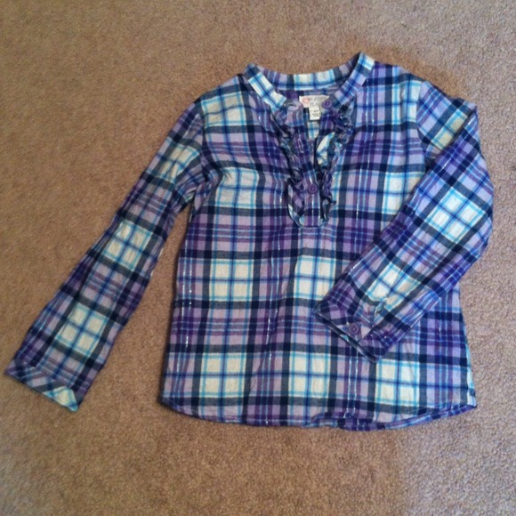 Girls 4T purple plaid top