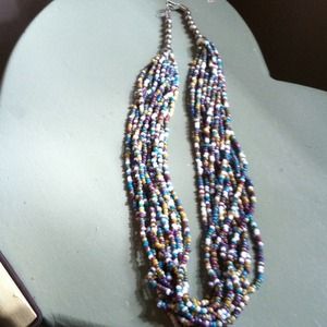 Multi strand beaded necklace
