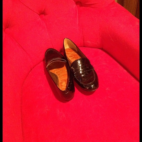 Sam Edelman black patent leather etienne loafers