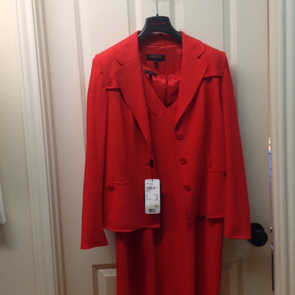 Red Escada Suit Dress and Blazer