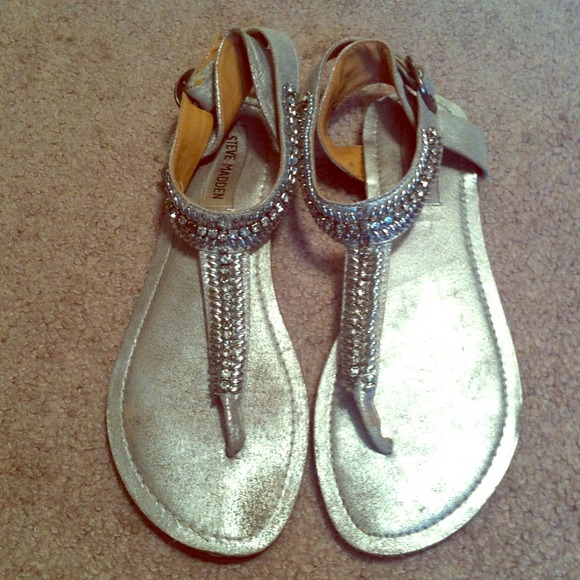 Steve Madden silver rhinestone sandals