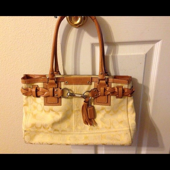 Sold !!!!  Coach Authentic large yellow handbag