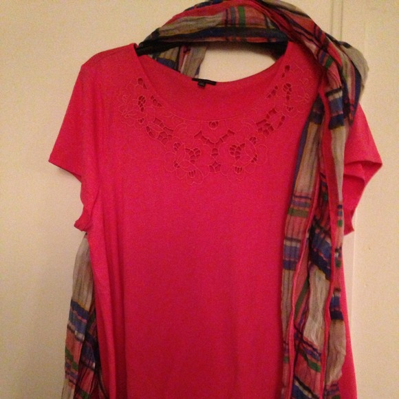 Talbots top and scarf