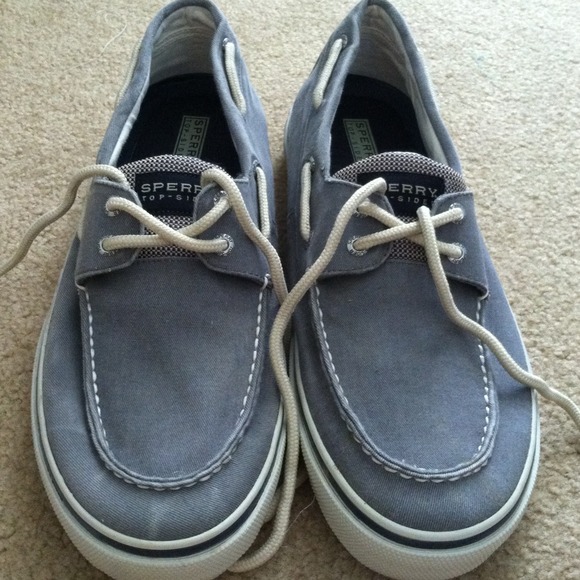 Men's Sperry canvas shoes. Grayish/blue.