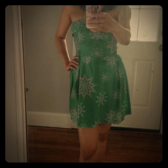 Zara green floral dress