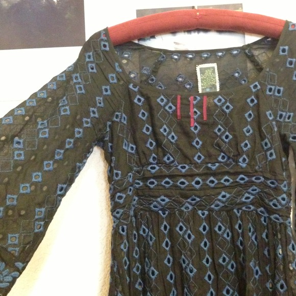 Thrifted scoop neck eyelet dress