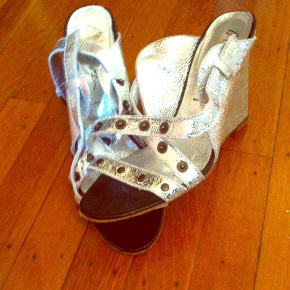 Miss Sixty high heeled strap up wedges!