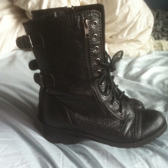 Black combat boots