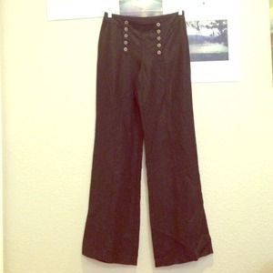 High waisted button front wide leg pants.