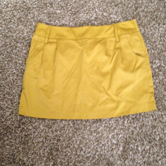 Mustard colored mini skirt
