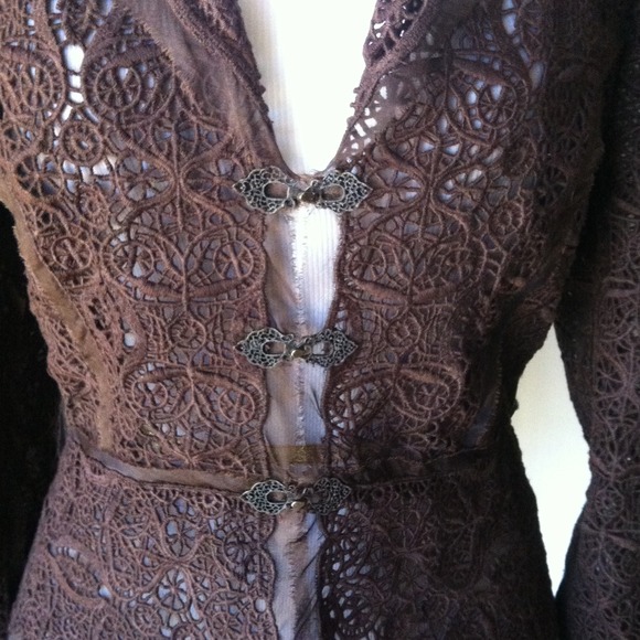 Peter Nygard Brown Lace Blazer - Picture 2 of 4
