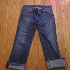 Cropped 7 for all man kind medium-wash jeans