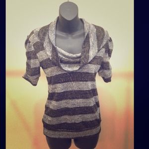 Grey and black striped sweater top!
