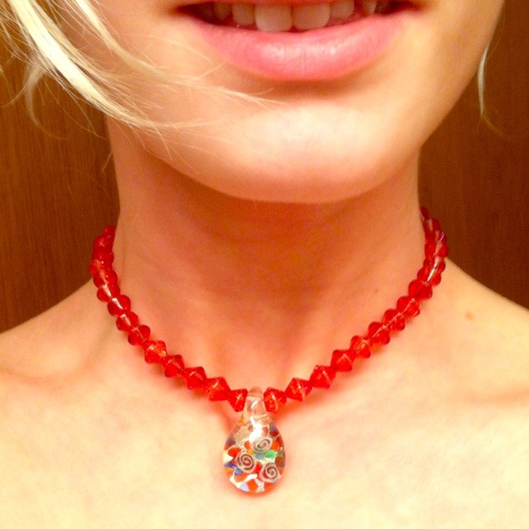 Hand-Made Colorful Glass Choker/Necklace