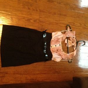 Pink and Black fitted dress