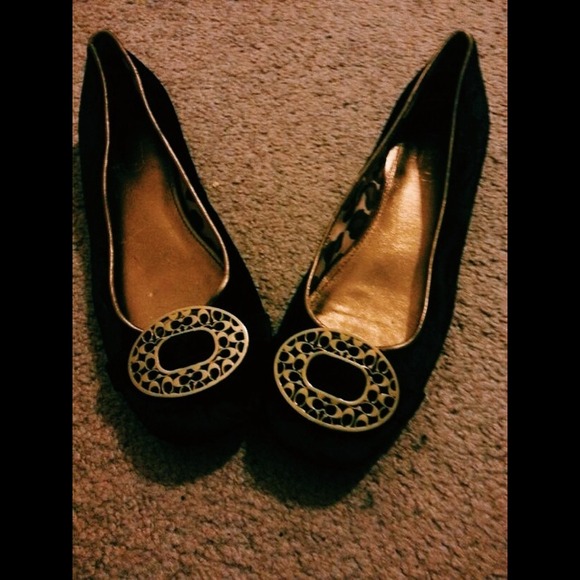SOLD!!! Coach black suede flats recently reduced!