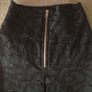 High waste black flower designed pants
