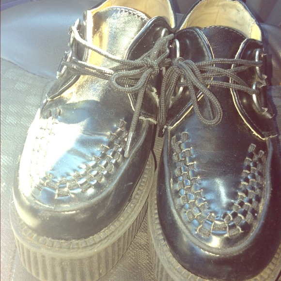 TUK Black leather creepers 💕reserved💕