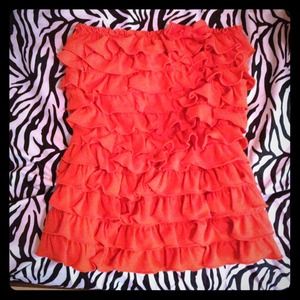 Strapless ruffle top!