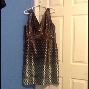 Brown and green dress