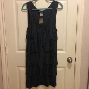 Grey tiered cotton dress