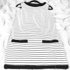 Zara Basic Black and White Stripe Shift Dress