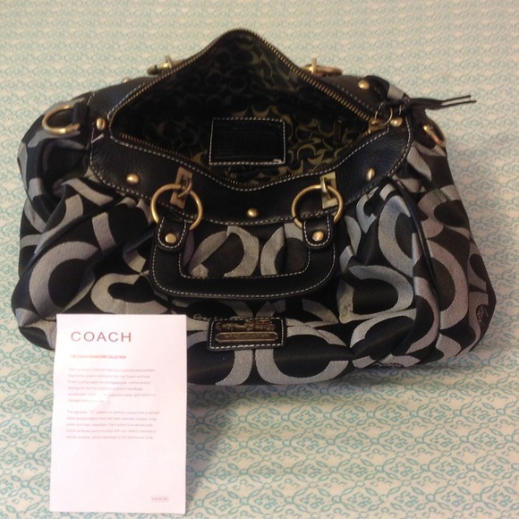 Coach Signature Collection handbag. Black & gray