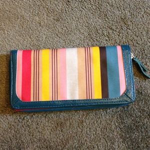 Target turquoise striped wallet