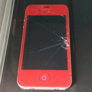 iPhone 4S, both front & back shattered.