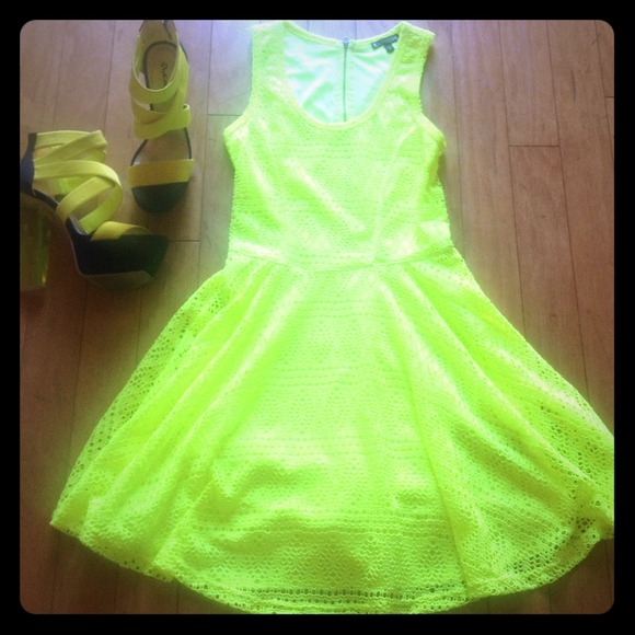 Express Dresses & Skirts - Neon Skater Dress