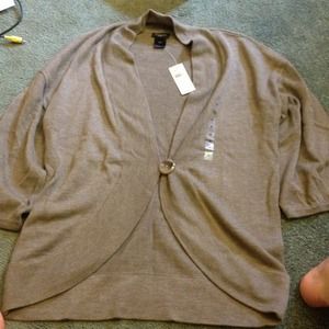 Ann Taylor soft brown 3 quarter sleeve cardigan