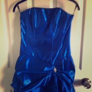 Jessica McClintoc Shiny Blue Dress.