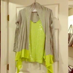 Express cardigan with matching sequin tank.
