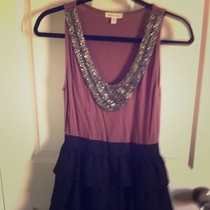 Beautiful purple and black beaded dress.