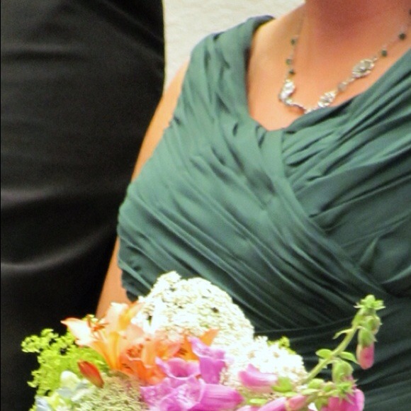 Green Chiffon Lace-up Bride's Maid Dress - Picture 4 of 4