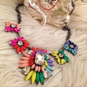 Multicolor 5 flower necklace