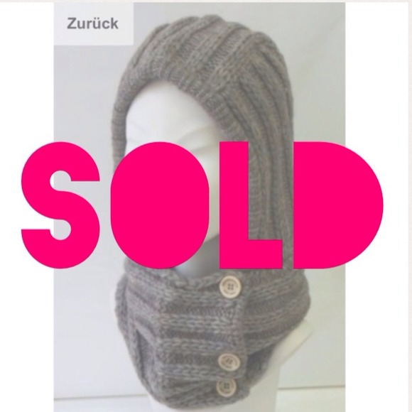 Seeberger Accessories - 🚫SOLD🚫 Seeberger Gray Knit Snood Hood Scarf