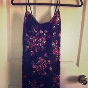 Black and flowered lacy dress