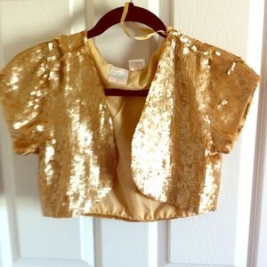 Sequence gold crop top jacket.
