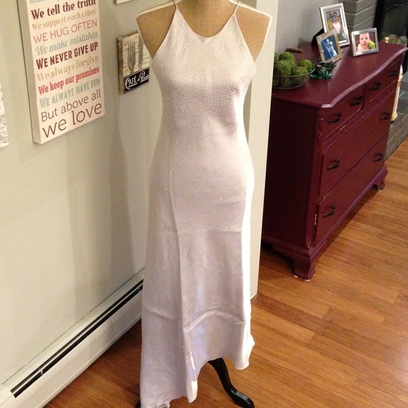 Pale Silver Beaded Gown