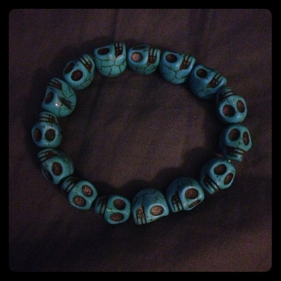 Turquoise skull bracelet